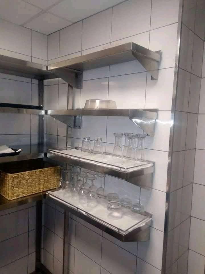 Stainless Steel Wall Shelf with 2 Shelves