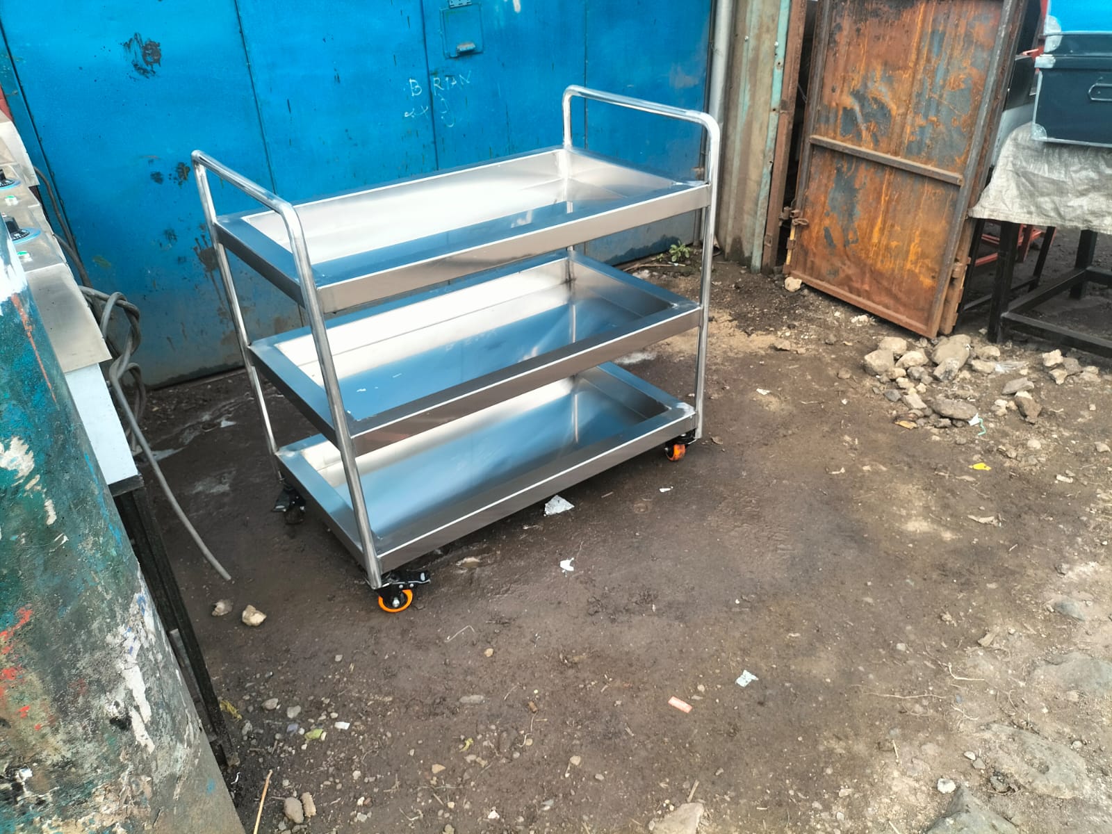 Stainless Steel 3 Tier Rolling Kitchen Service Cart