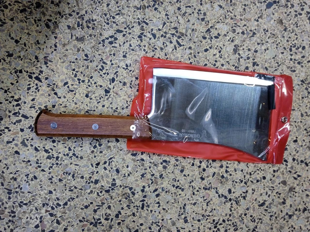 Vintage Meat Cleaver with Wooden Handle