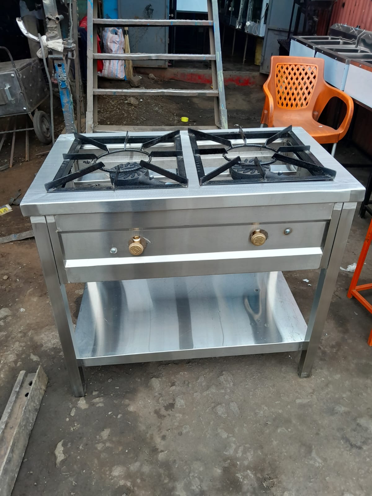 Commercial Stainless Steel Two Burner Gas Cooker