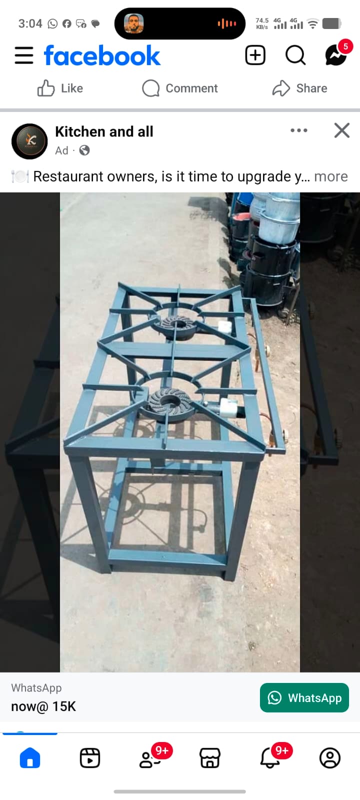 Two Burner Commercial Gas Stove